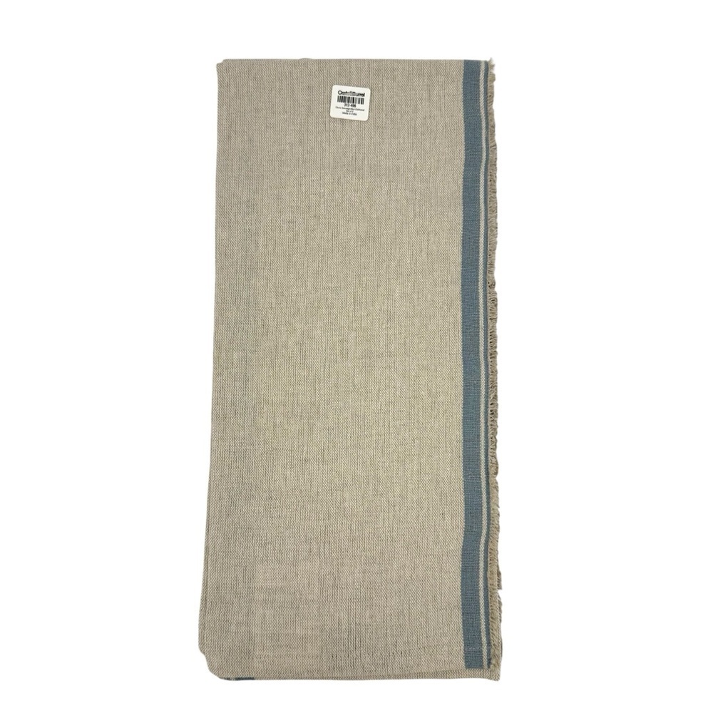 Crate&Barrell Clovis Blue Edge Cotton Linen Tea Kitchen Dish Towels Set of 2 - Picture 2 of 9
